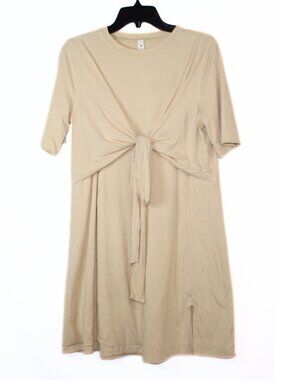 Lululemon women's dress size 8 prosecco yellow knee length wrap top tie front sh